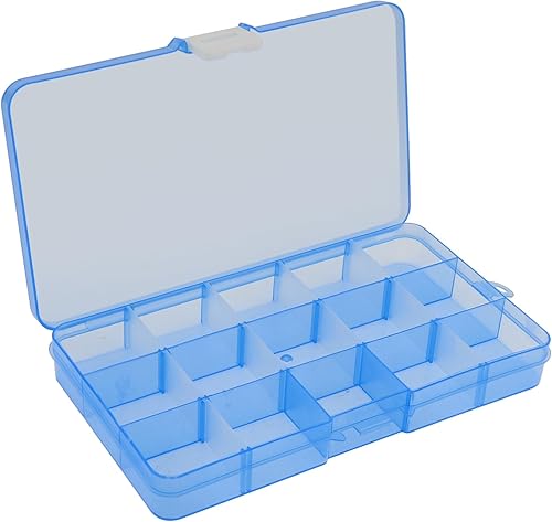 Miniatura 9 de OriGlam 1 caja organizadora de plástico de 6.7 x 3.9 in con divisores ajustables, caja de almacenamiento de joyas para suministros de oficina,