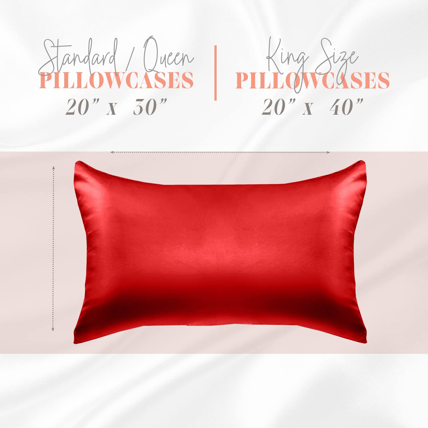 Elegant Comfort Silky and Luxurious 2-Piece Satin Pillowcase Set for Healthier Skin and Hair Hidden Zipper Closure and Beautifully Packaged - Image 3