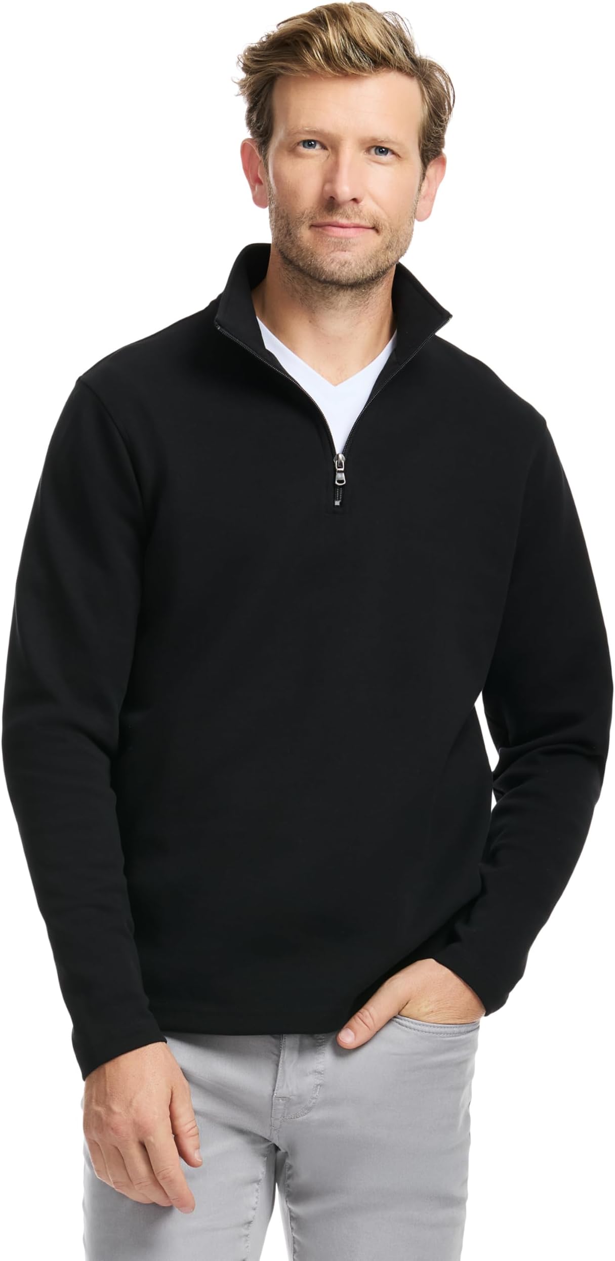 - Men's Pique Quarter-Zip Pullover