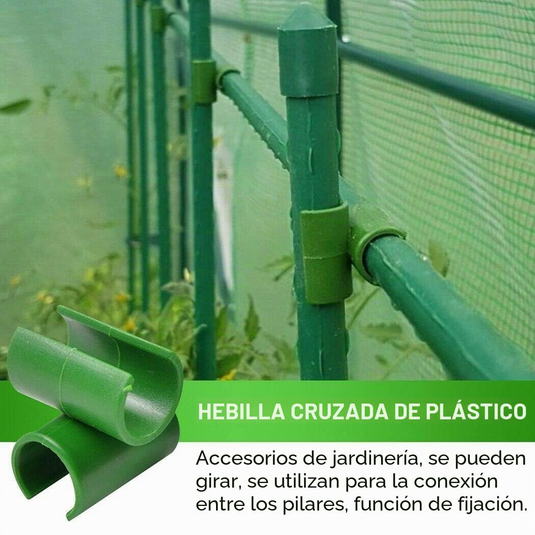 70 Piezas de Conectores Ajustables para Plantas de Enrejado de Plantas, estacas de plástico para jardín, Conector de plástico de conexión, Clip de Hebilla de 11 mm