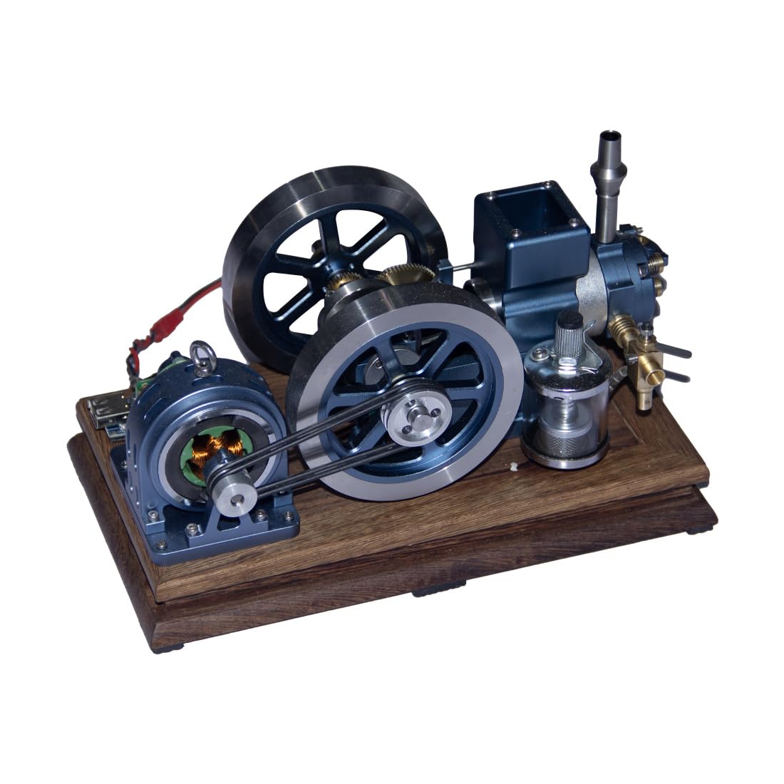 BAUBAUPLAY Modellino di motore a combustione, vintage, orizzontale, a quattro tempi, raffreddamento ad acqua, motore a benzina, in metallo, giocattolo educativo, regalo di compleanno