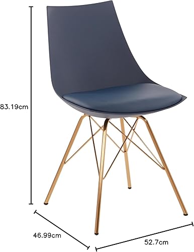 Miniatura 15 de OSP Home Furnishings Oakley Mid-Century - Silla estilo cubo, piel sintética, color crema Gris,Negro -,Desert Rose,Azul