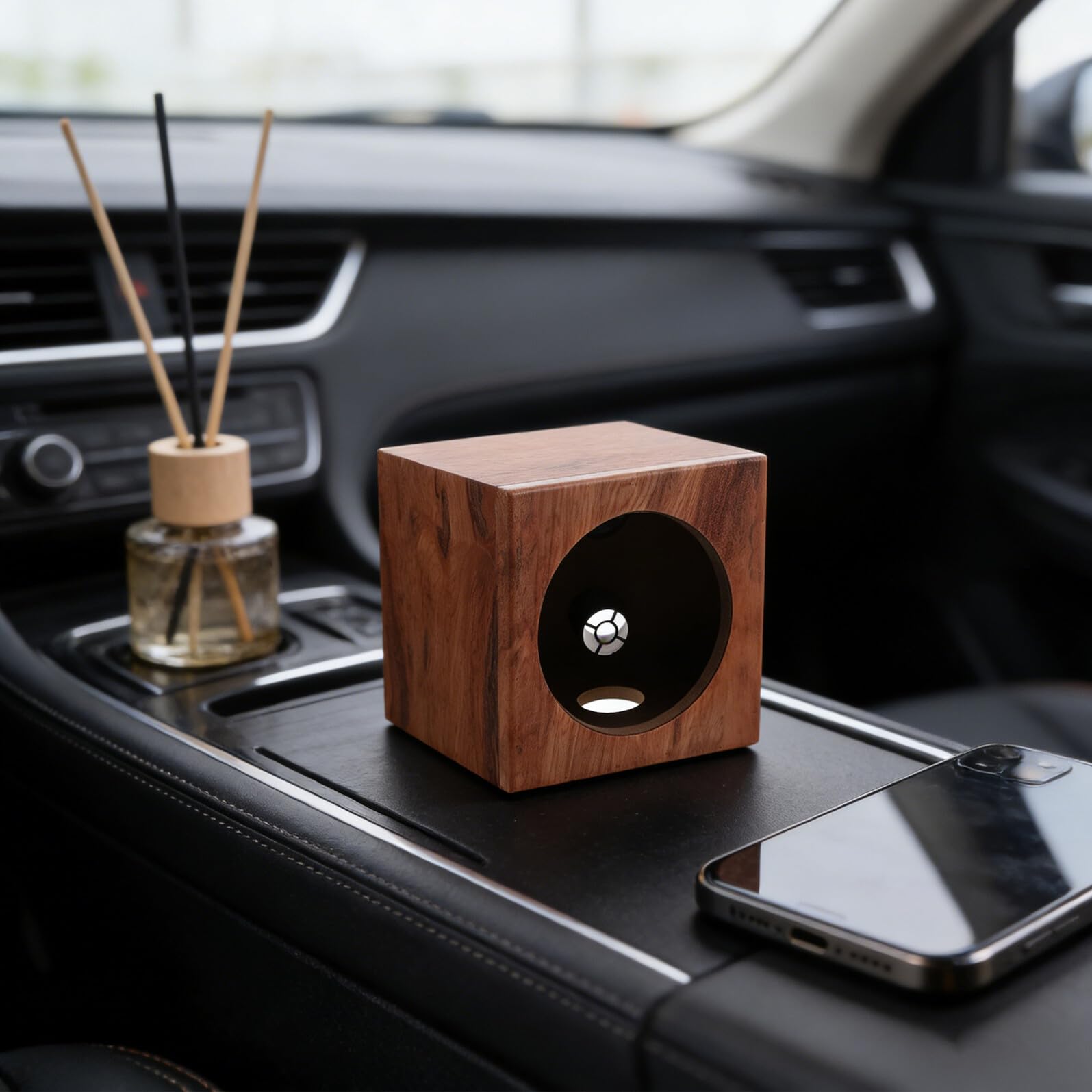 YARNOW Caisson de Haut-Parleur pour Voiture en Bois 6,5 Pouces, Boîtier Robuste Anti-Vibrations, Caisson Audio pour Subwoofer de Véhicule, Compatible Autoradio Camion, Améliore Qualité