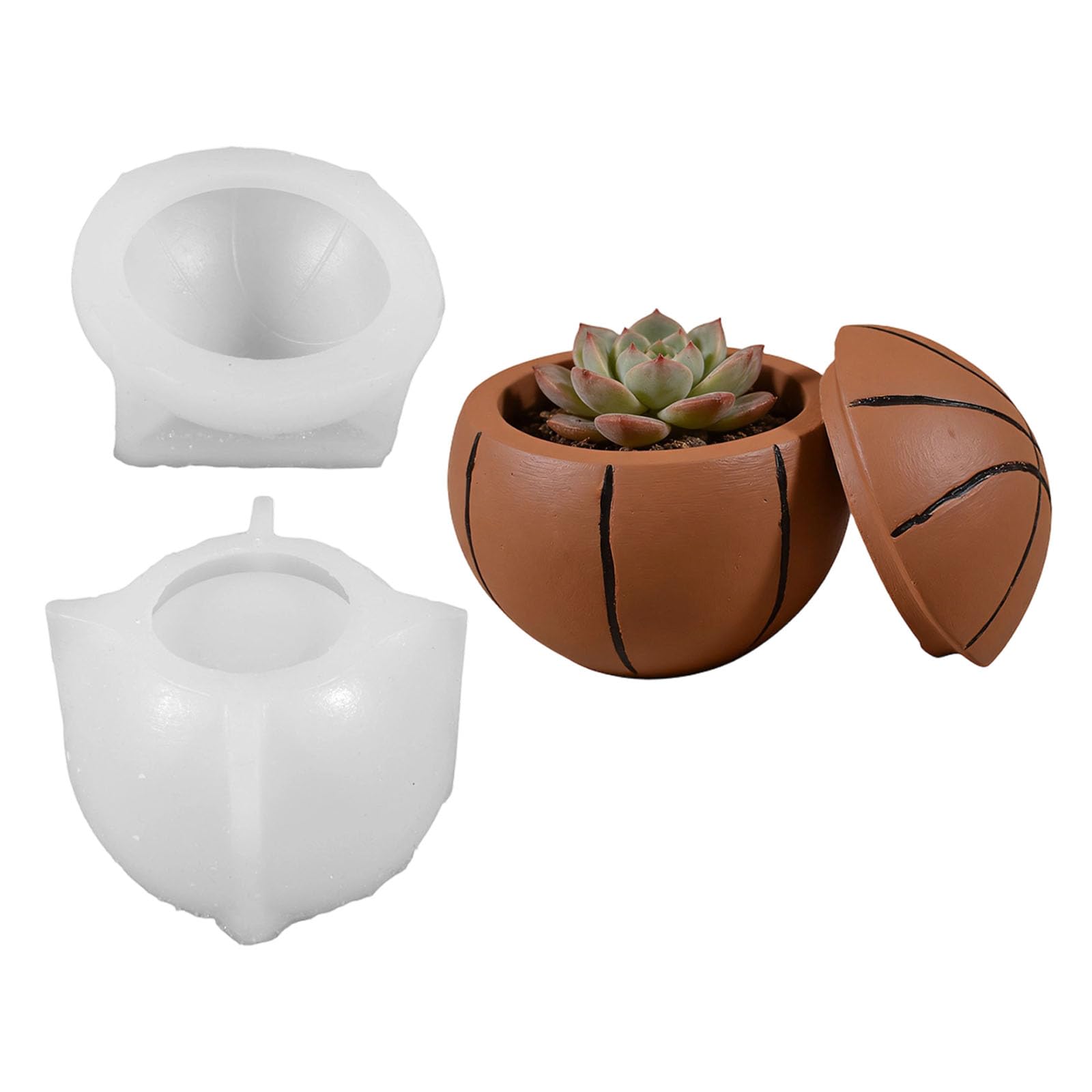 Xjdzineq Baseball Silicone Molds for Holder Soap Making Storage Box Concrete Planter Resin Art Basketball Elastomer Cast