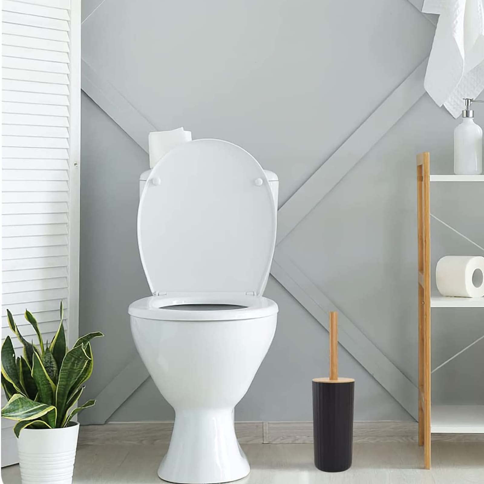 8 Piezas Juego de Accesorios de BañO, Juego de Dispensador de JabóN Hecho de Bambú, Juego de BañO, con Dispensador de LocióN, Cubo de Basura, Jabonera, Porta Cepillo Dientes,Blanco