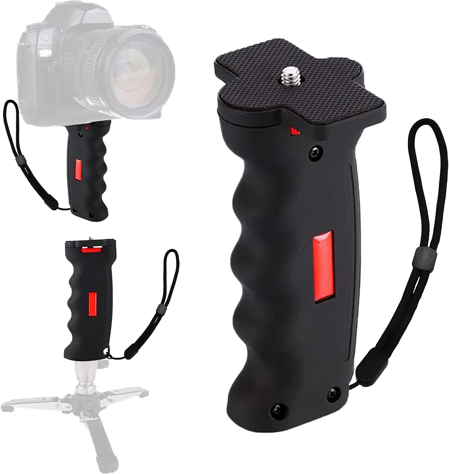 Poyinco Wide Platform Pistol Grip Camera Handle Camera Stabilizers with 1/4" Screw for SLR DSLR DC Canon Nikon Sony iPhone Xiaomi Smartphone