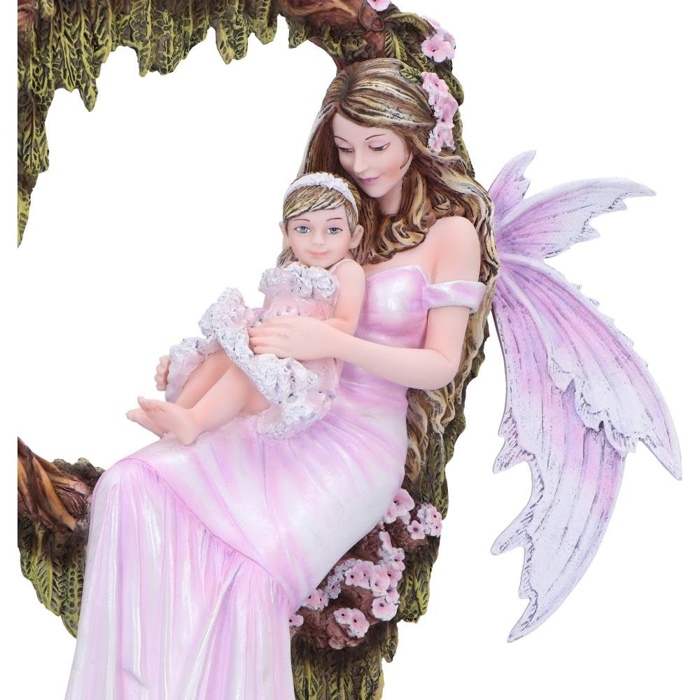 Nemesis Now Statua dell'affetto della mamma, dipinta a mano, scultura mamma e bambino, decorazione rosa per asilo e regalo per la festa della mamma