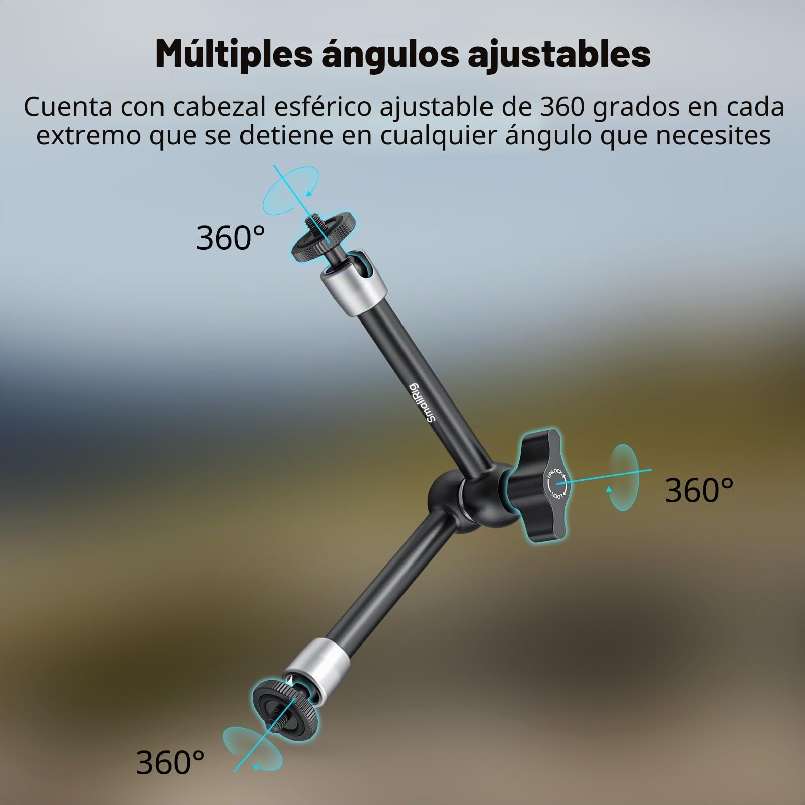 SmallRig 9.8-Inch Magic Arm 2-Pack, Brazo articulado de fricción Ajustable con Tornillo de Rosca 1/4"-20, para Monitor de cámara/luz LED, 5317