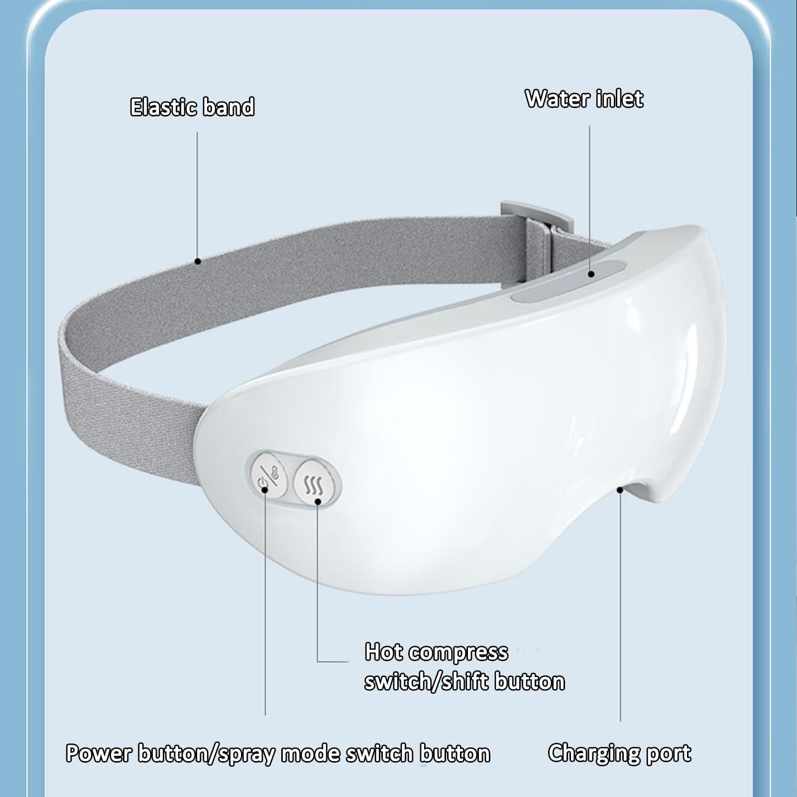 Smart Sleep Cover - Maschera massaggiante per occhi, con impacco elettrico riscaldante, silenzioso, comodo, lenitivo, per alleviare l'insonnia, rilassante, notturno, benda per adulti, uomini e donne