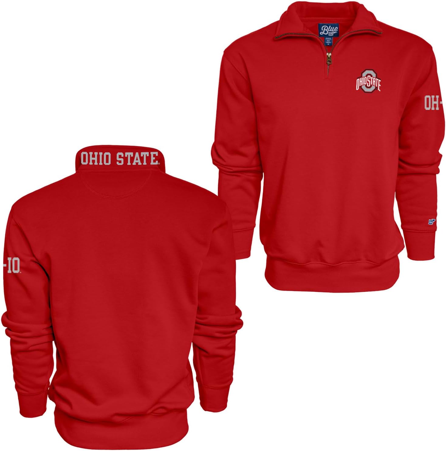 Blue 84 NCAA unisex-adult Ncaa Officially Licensed Quarter Zip Sweatshirt Applique