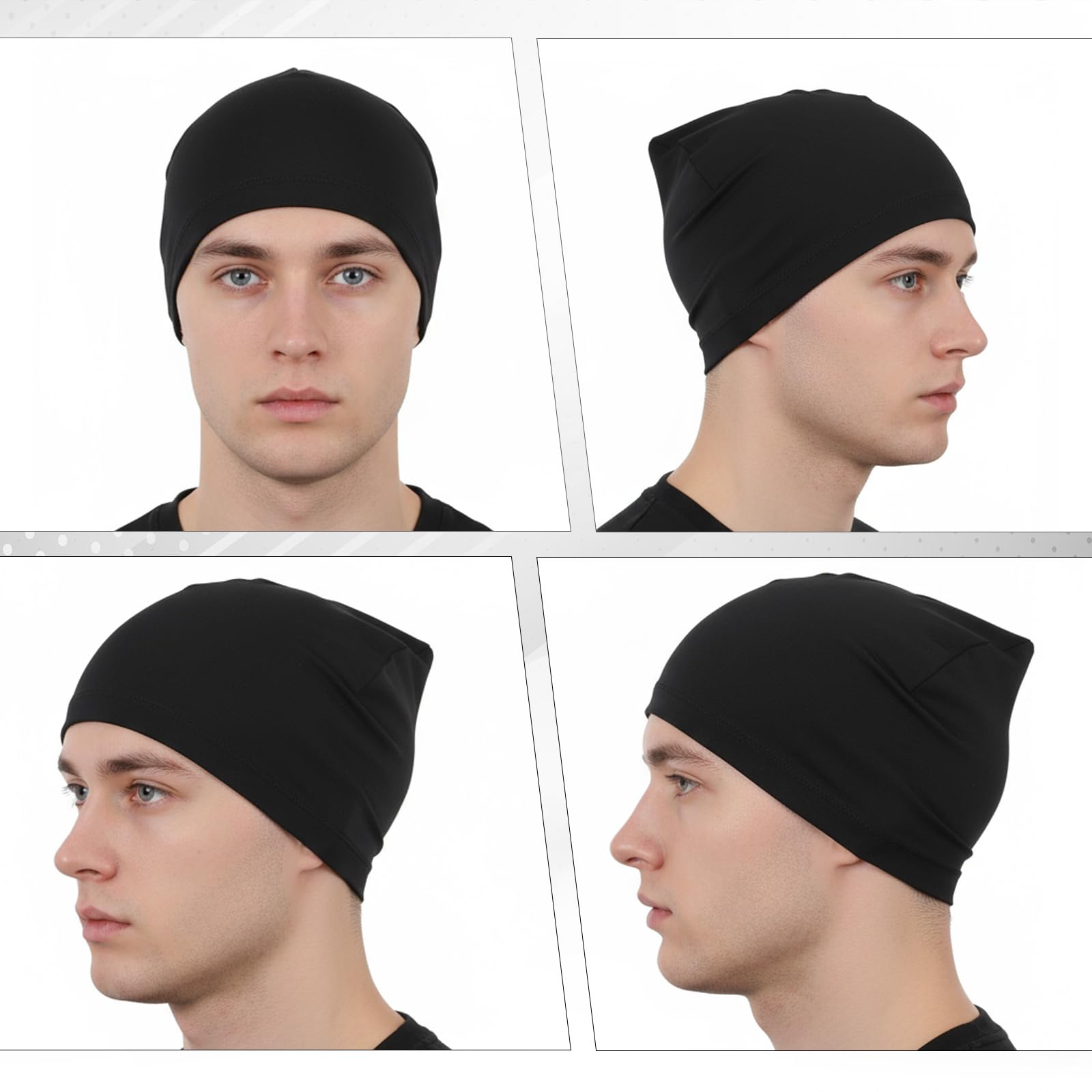 Miękka czapka do spania, męska czapka z czaszką, oddychająca bawełniana czapka męska, pod kask rowerowy, czapka z czaszką, do jazdy na rowerze, biegania, wspinaczki górskiej, jazdy na motocyklu