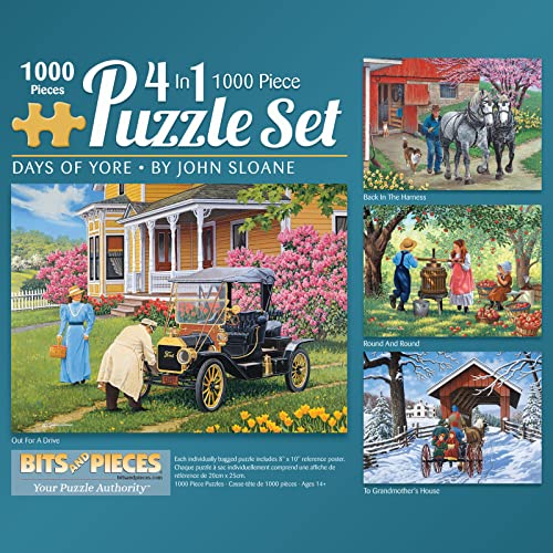 Bits and Pieces - 4-in-1 Multipack 1000 Piece Jigsaw Puzzles for Adults - Puzzles Measure 20 x 27 - 1000 pc Puzzle Bundle Set - Days of Yore - Horses, Seasons, Countryside Jigsaws by John Sloane Bits and Pieces - 4-in-1 Multipack 1000 Piece Jigsaw Puzzles for Adults - Puzzles Measure 20" x 27" - 1000 pc Puzzle Bundle Set - Days of Yore - Horses, Seasons, Countryside Jigsaws by John Sloane