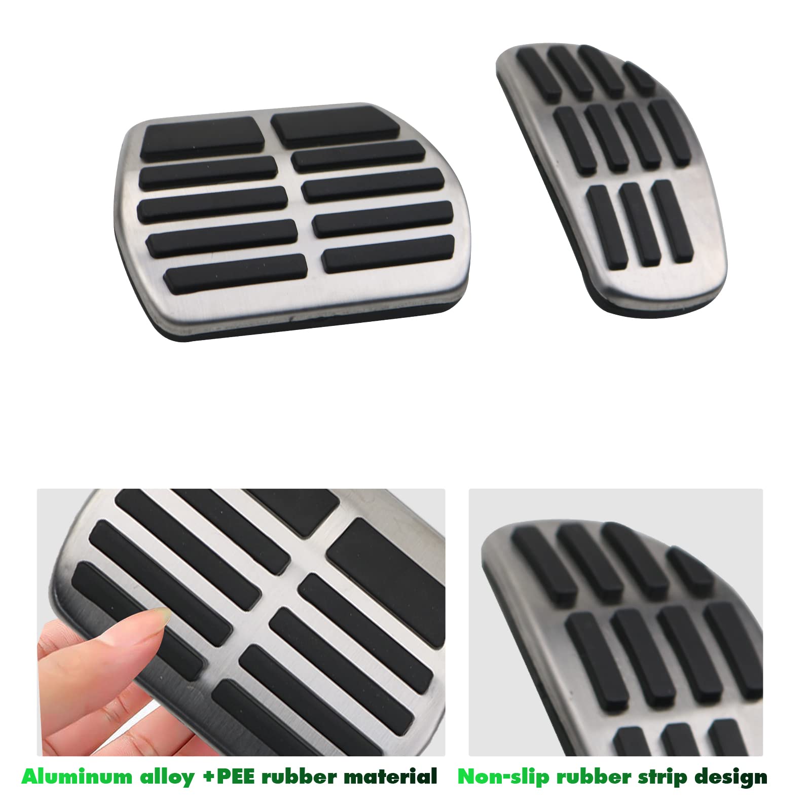 Pedali Auto Per Nissan X-Trail T32, Qashqai, Rogue - Copertura In Acciaio E Gomma Antiscivolo