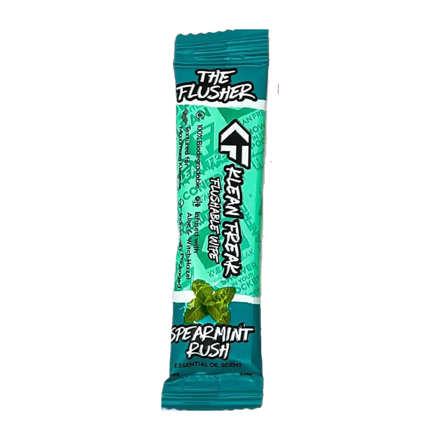 The Flusher wipes - Single Sachet - Spearmint Rush