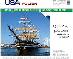 Papel Fotografico Inkjet Glossy Adesivo 120G Pacote Com 50-53141