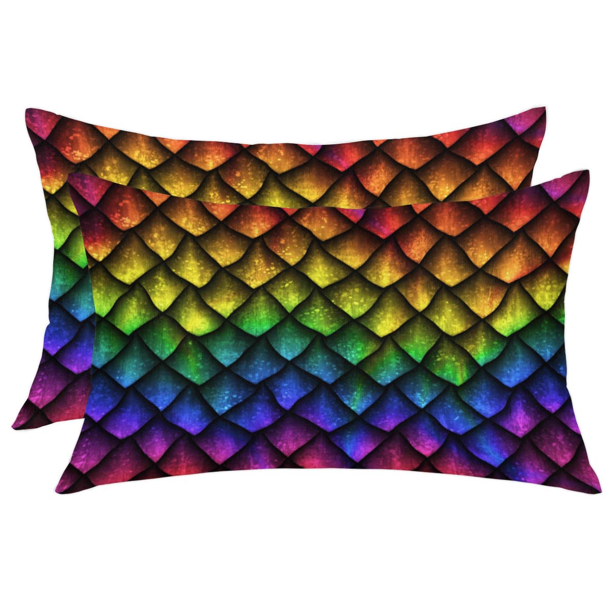 Animals Dragons Skin Quama 12x20 Pillow Cover Set of 2 Throw Pillow Cases with Zipper Bed Pillow Protectors Case Set for Couch Sofa Bedroom Car Living Room