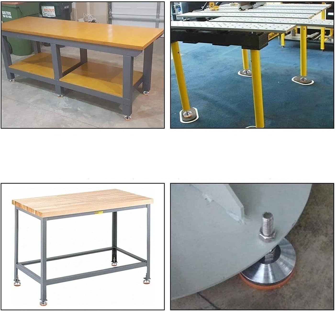 Niveladores de muebles, 4 piezas de patas niveladoras de acero al carbono con rosca M20, patas niveladoras resistentes, niveladoras de pies ajustables for máquina de banco de trabajo