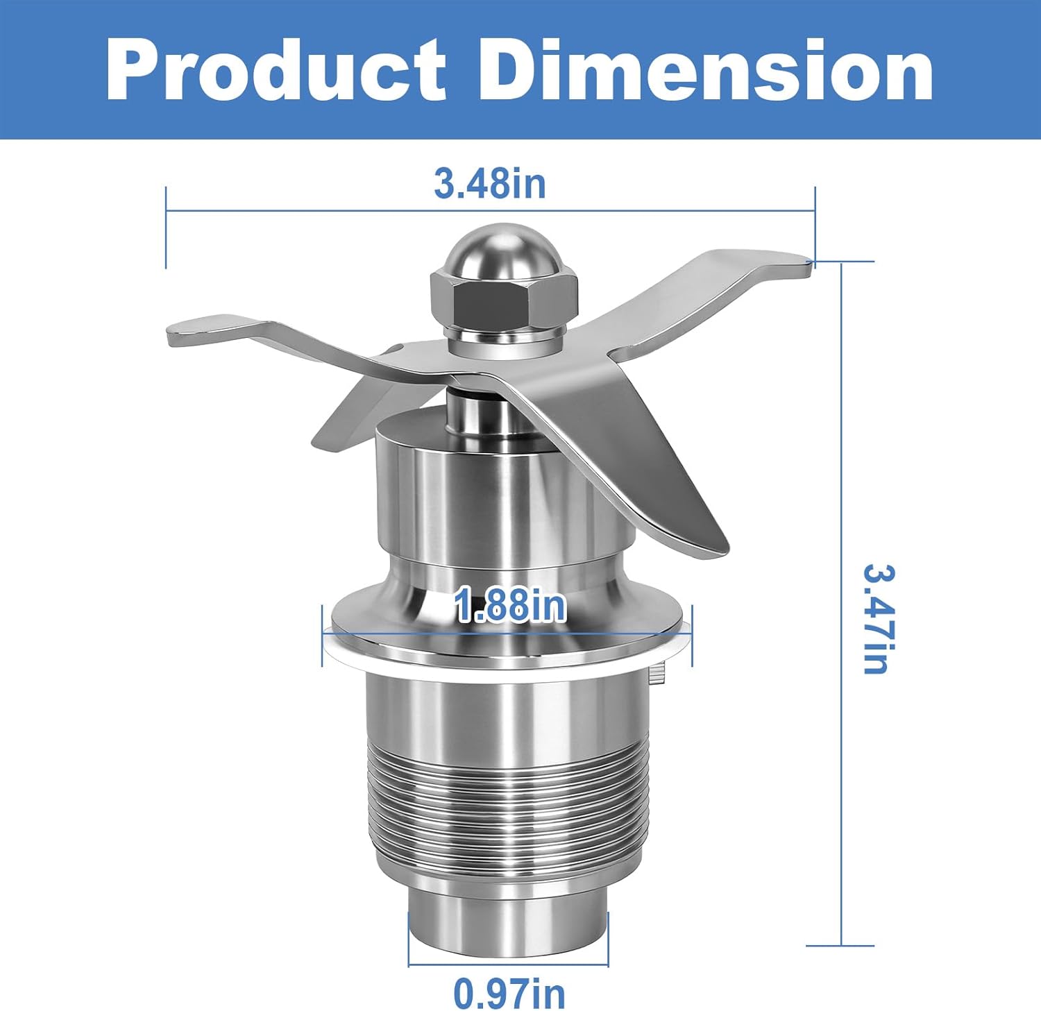 502977 Blade Cutting Assembly, Compatible With Waring Gallon CB6 / CB10 / CB15 Blenders, Replaces 18396, 018396, 501920, 502493, 500962, 501838, 502975 Blending Assembly