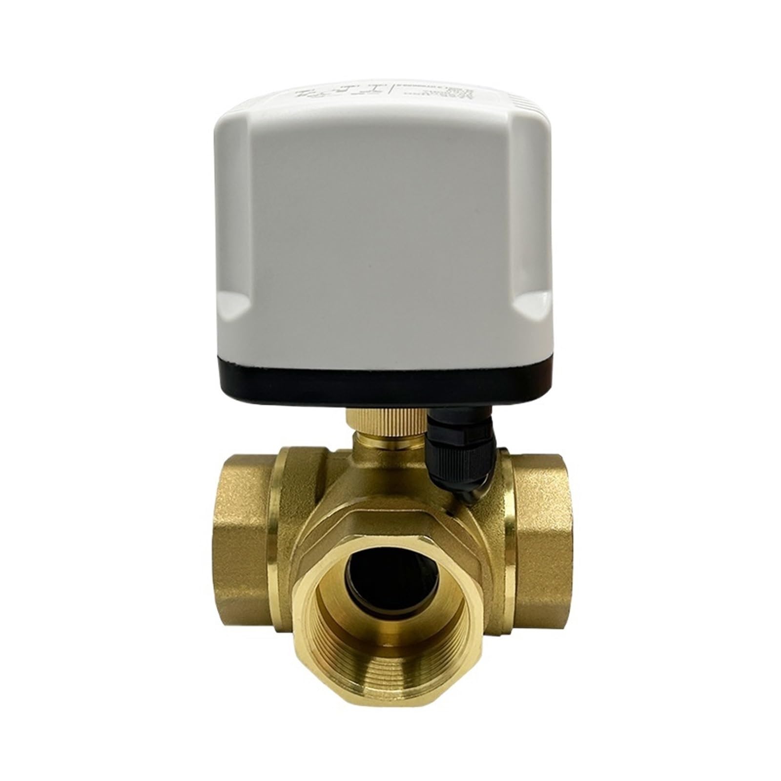 Válvula de bola motorizada DN15 DN20 DN25 DN32 DN40 Válvula de bola motorizada de latón de 3 vías - Control de cable Tipo T Válvula de bola eléctrica impermeable IP65 Piezas de válvulas de apertura y