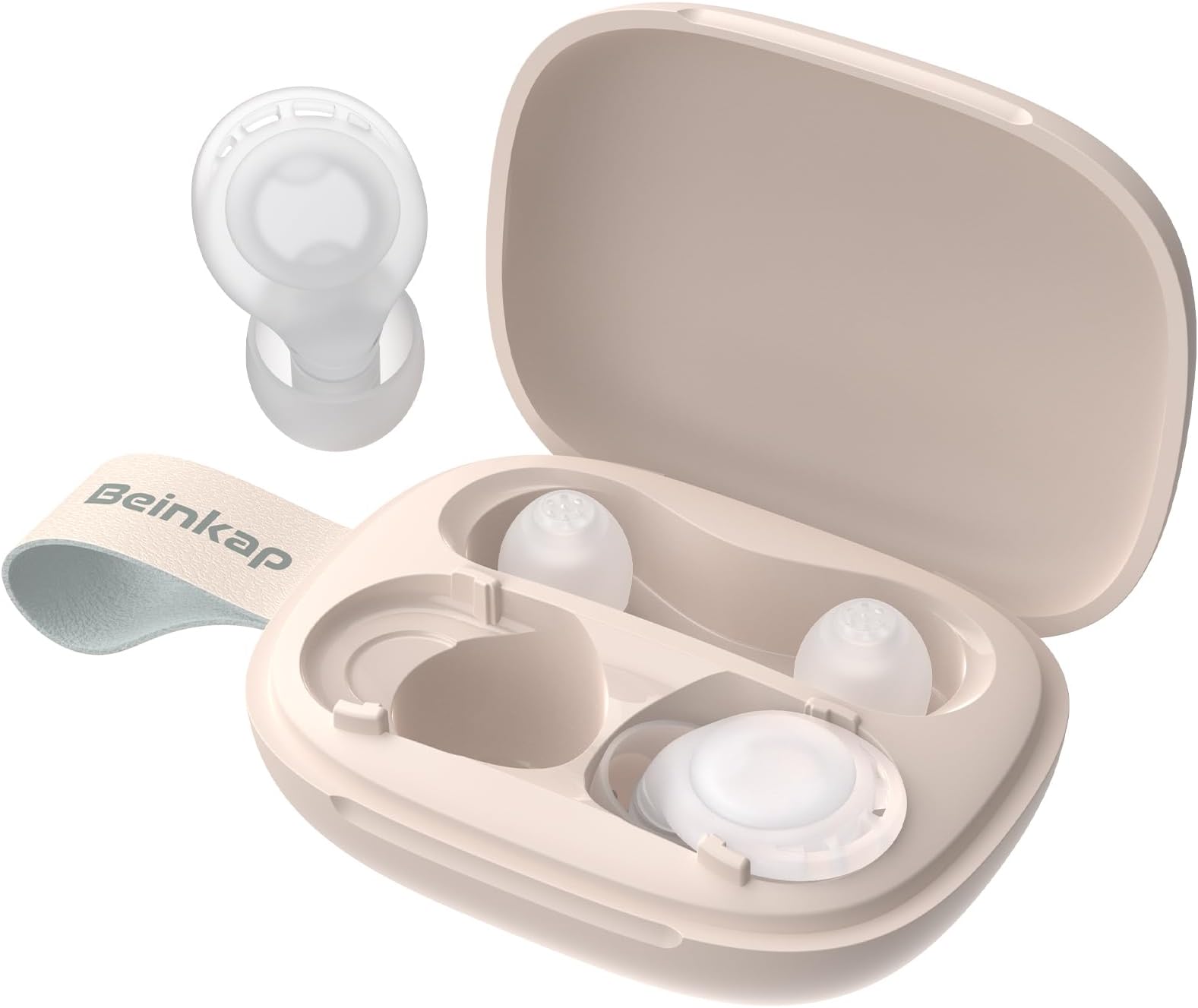 Ear Plugs for Sleeping Noise Reduction, Beinkap Reusable Earplugs Hearing Protection for Focus, Study, Work – 6 Pair Eartips in S/M/L – Flexible Silicone Soft – 35dB Noise Cancelling - Transparent