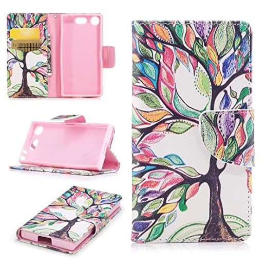 Funda® 3D-relief mönster flip plånboksfodral för Sony Xperia XZ1 Compact stående fodral Sony Xperia XZ1 Compact 4