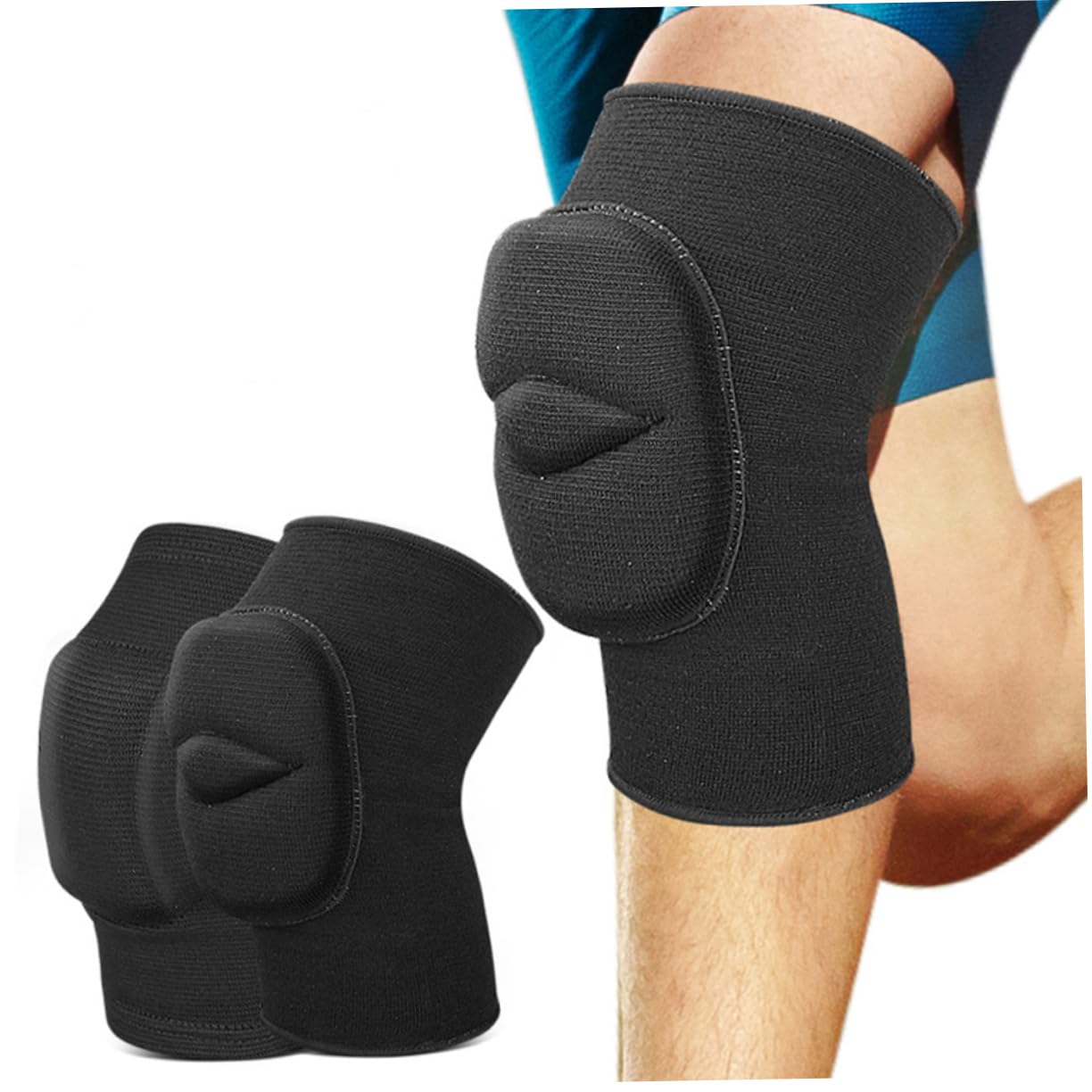 Holibanna Sports Knee Pads for Protection and Support Thick Sponge Design for Running Snowboarding Yoga Football Basketball and Daily Activities Non Slip Comfortable Fit