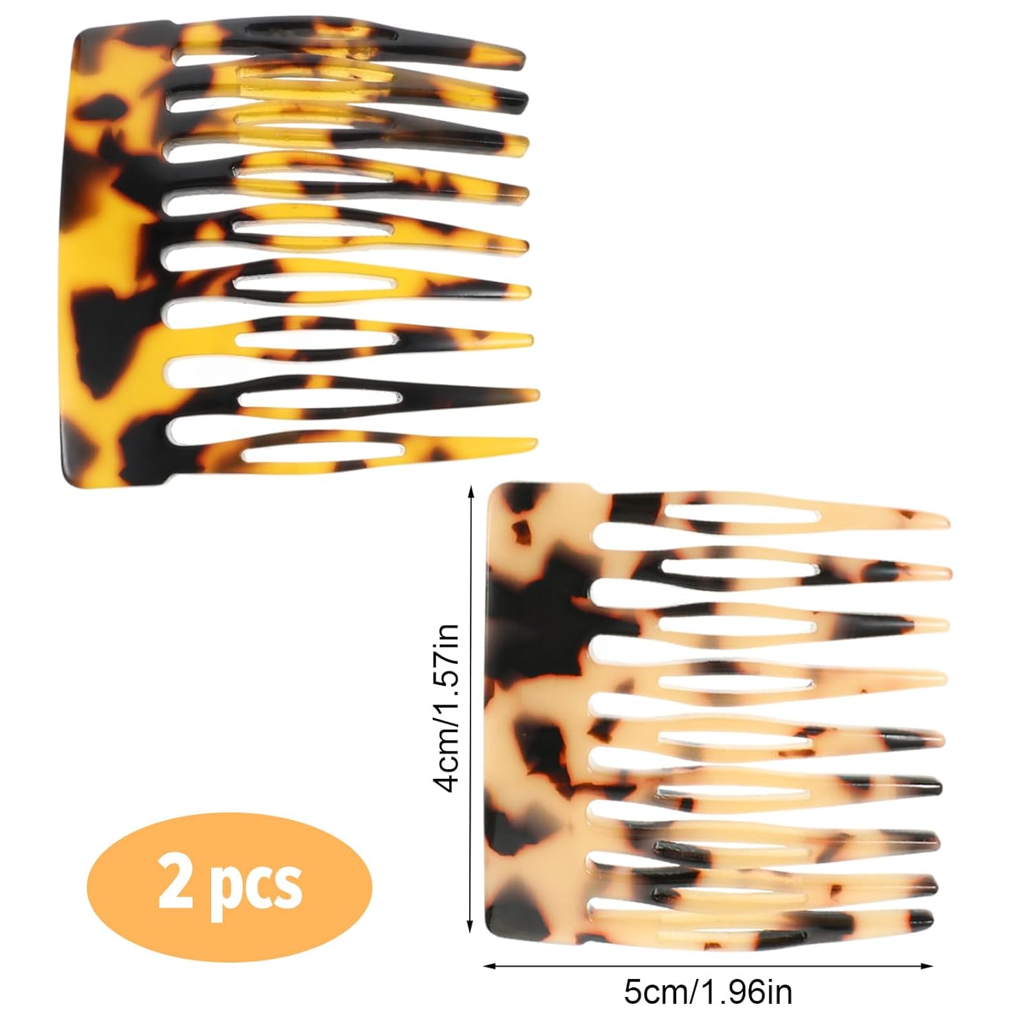 2Pcs French Combs Clips Side Hair for Women Fine Hair Buns Small Hairs Comb for Styling Decorative French Twist Hairs Styling Accessories (Brown) - Image 2