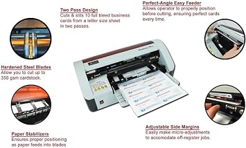 Electric Business Card Cutting Machine, Automatic Business Card Cutter Machine, Adjustable Margin 5-15mm, Cutting 30-40 Pieces/min, for Business/Invitation/Membership/Bookmark