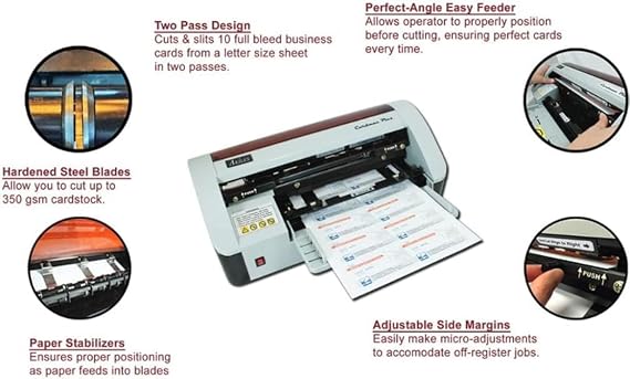 Electric Business Card Cutting Machine, Automatic Business Card Cutter Machine, Adjustable Margin 5-15mm, Cutting 30-40 Pieces/min, for Business/Invitation/Membership/Bookmark