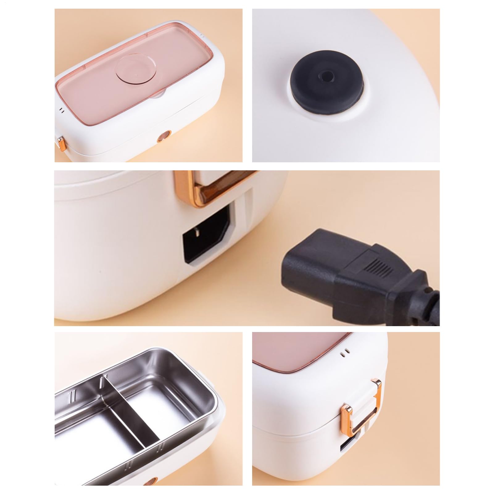 Contenitore termico per il pranzo, 800 ml, USB, intelligente, in acciaio , portatile, a prova di perdite, per ufficio, scuola, viaggi, pasti all'aperto
