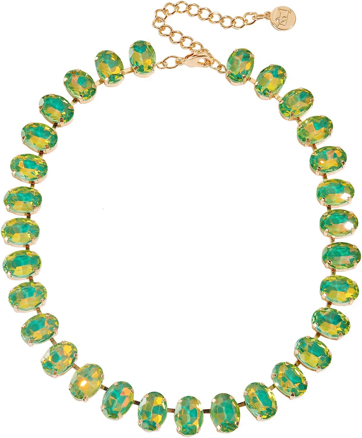 Firstmeet Oval Crystal Rhinestone Choker Collar Necklace Wedding Bridal Gift Jewelry for Women