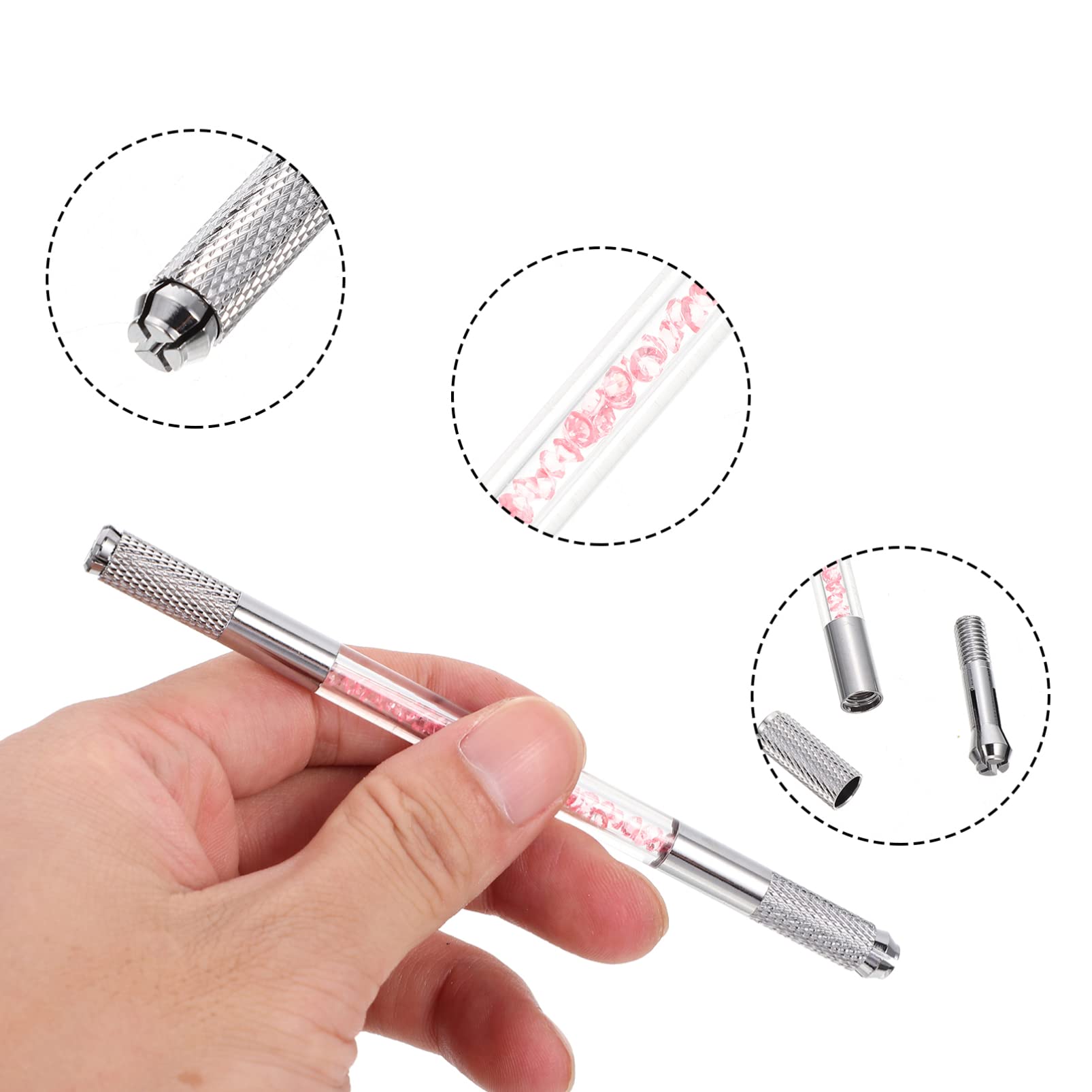 Didiseaon Matite per Sopracciglia Microblading Doppia Punta Ingresso Ago, Materiali Abs, Confezione da 10 Pezzi per Naturale e Precisione Professionale