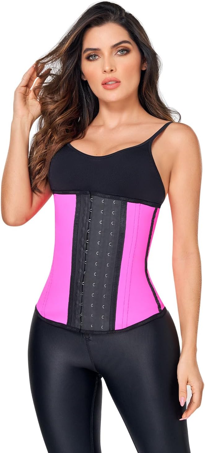 2023 Corset Waist Trainer for Women | Colombian Latex Cincher | Adjustable 3 Hook Long Body Shaper for Sports Use