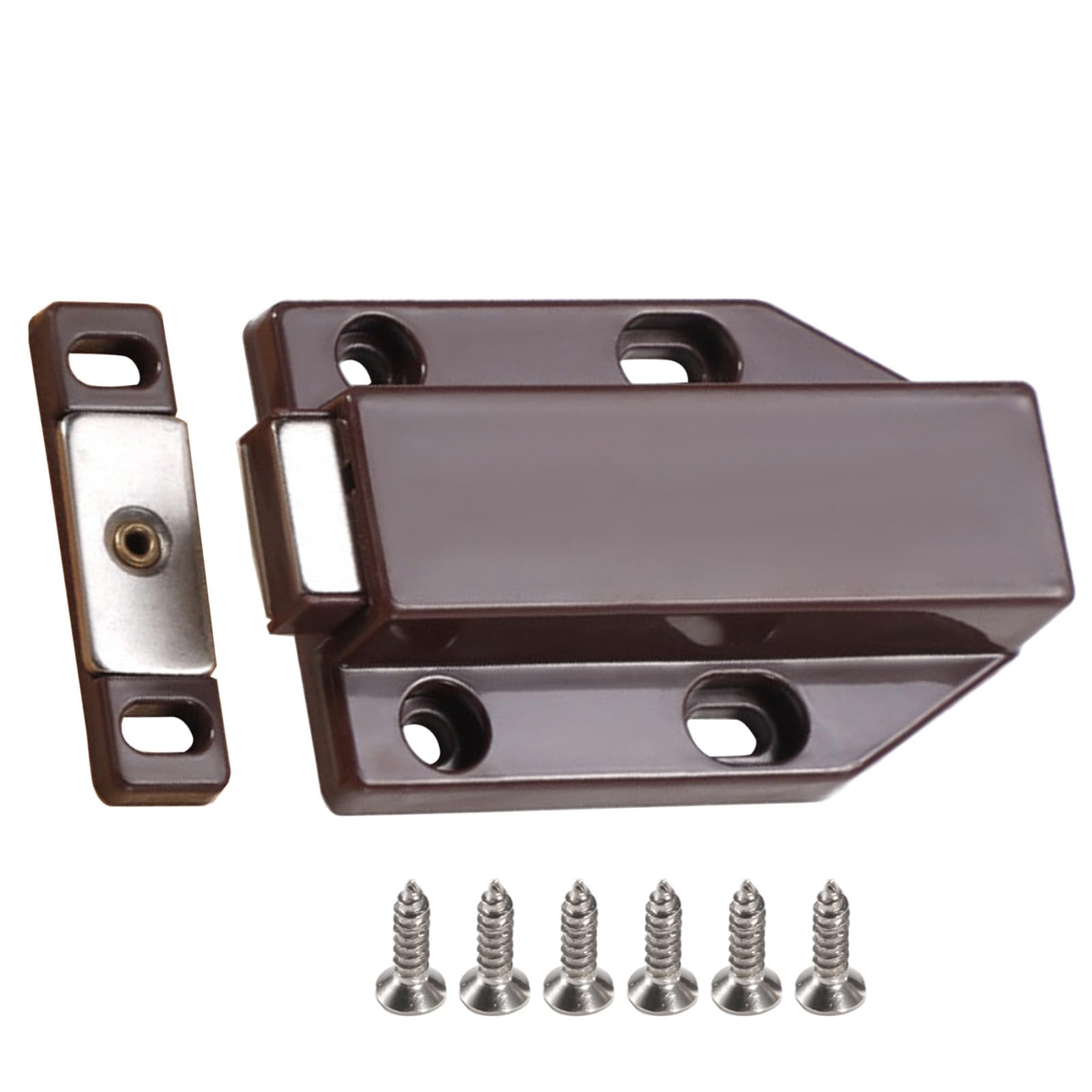 Invisible Push Open Latches Set with Mounting Hardware Rustproof Steel Components for General Furniture Application Use Multipurpose Cabinets Hardware