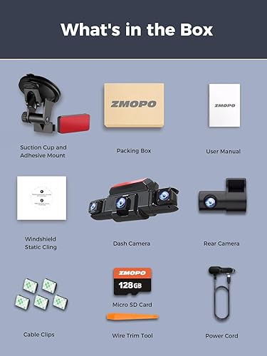 360 View 4 Channel Dash Cam Front and Rear Left Right Inside Camera for Cars, GPS and 5G Band WiFi, Night Vision, 160 Wide Angle, WDR, 24H Parking Mode, Supercapacitor, Included 128GB Card