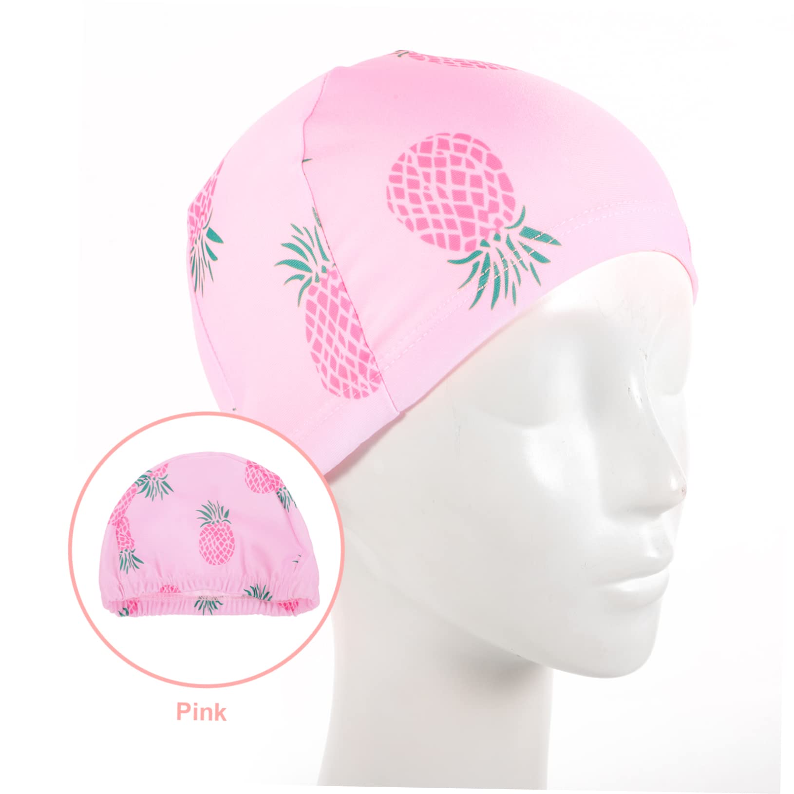 Abaodam Gorro De Natación De Piña Gorro Elástico Y Cómodo Accesorios De Piscina Niñas Protección