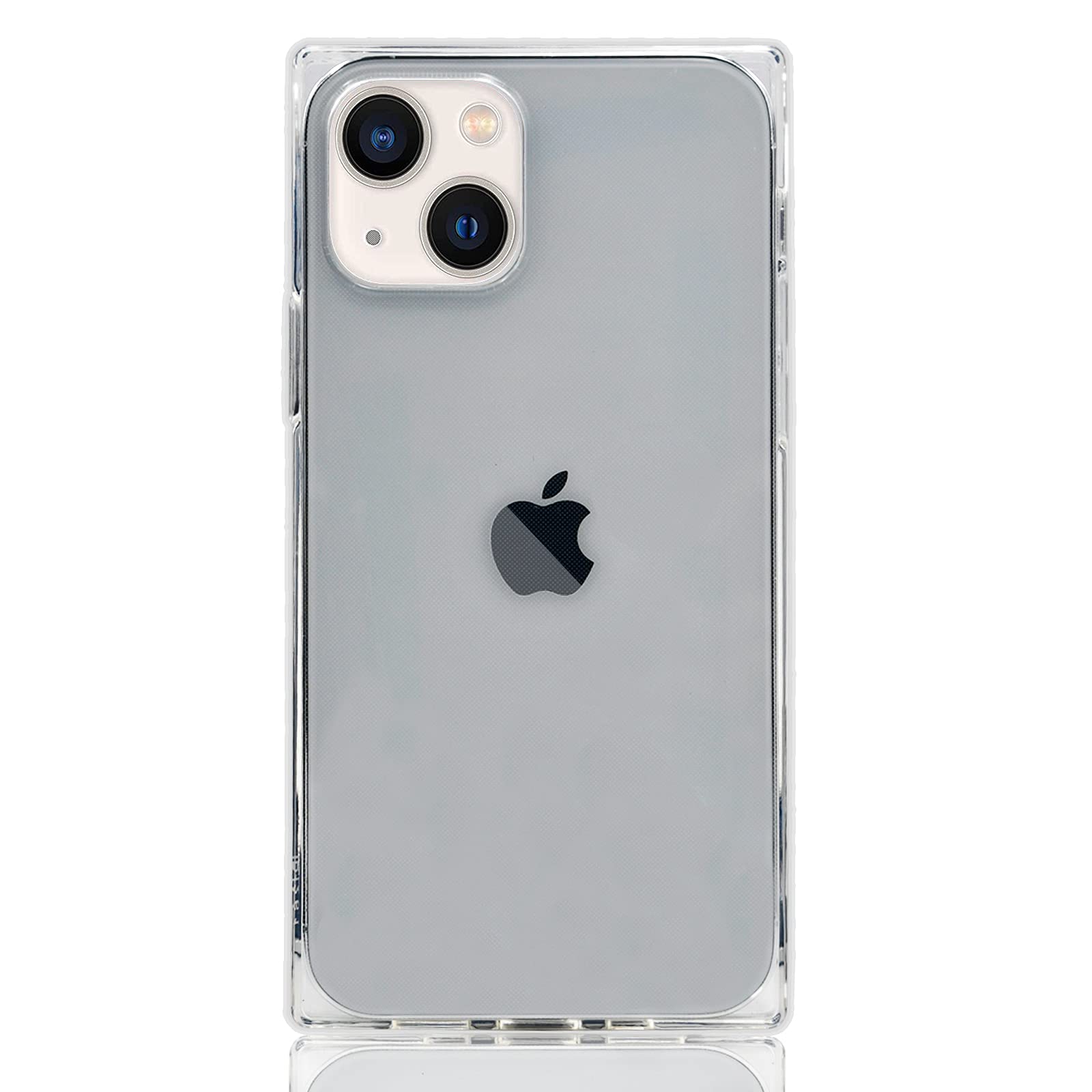 LEMONCOVERfor iPhone 13 Case (6.1 inch) Cute Clear Square Design Pattern,Soft TPU Silicone Camera Screen Protective Bumper Case for Women Girls Slim Flexible Reinforced Shockproof Cover -Transparent