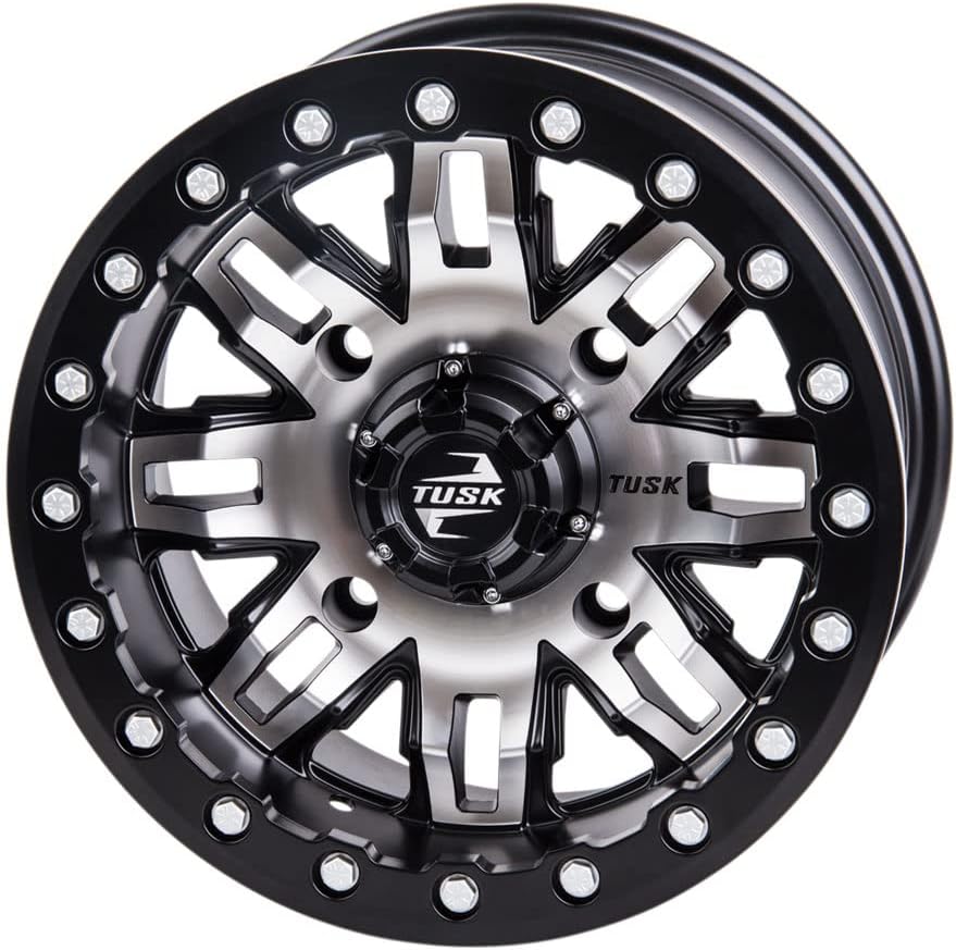 4/156 Tusk Teton Beadlock Wheel 14x7 4.0 + 3.0 Machined/Black
