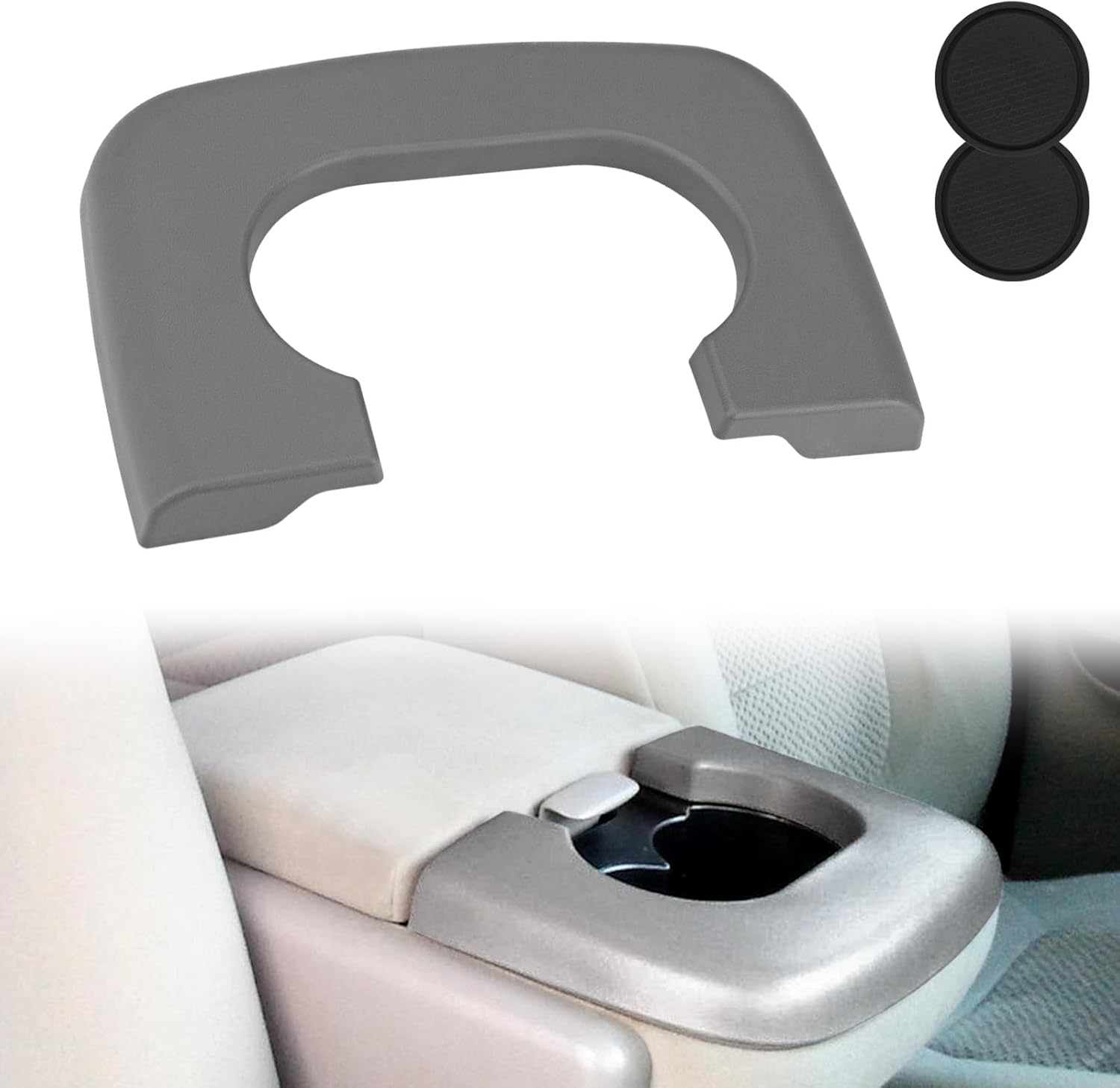 Center Console Cup Holder Replacement Pad Gray Compatible with Ford F150 1997-2003 Center Console Cup Holder Pad