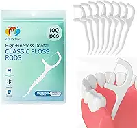 Fio Dental com Haste 2 em 1 Kit com 100 Unidades para Limpeza Bucal Profunda - Ideal para Viagens e Uso Diário