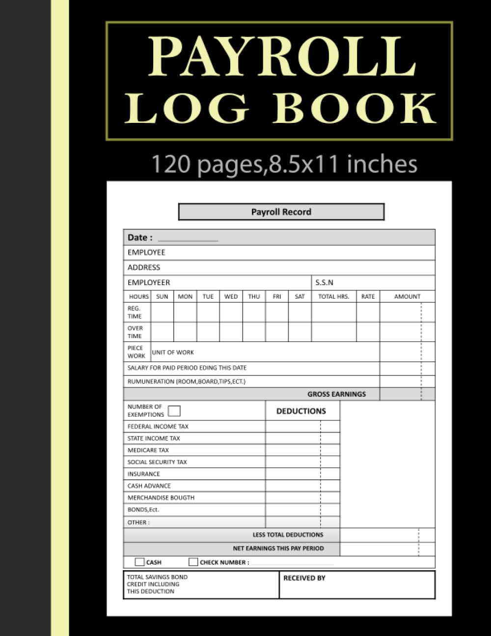 Buy Payroll Log book Payroll Record Book / Payroll Record Book for