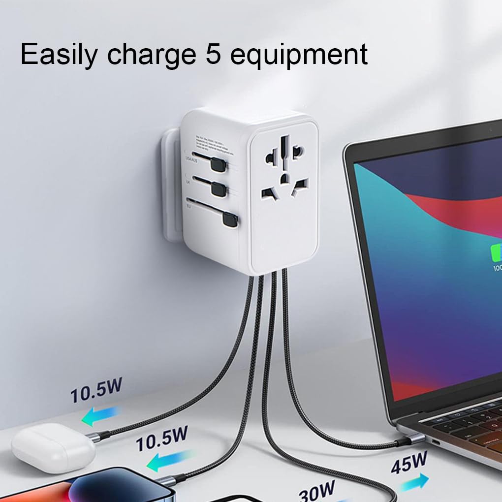 Der kompakte und leichte Reiseadapter für alle Geräte ist ein universeller Reiseadapter für USB Geräte, 28W weiß