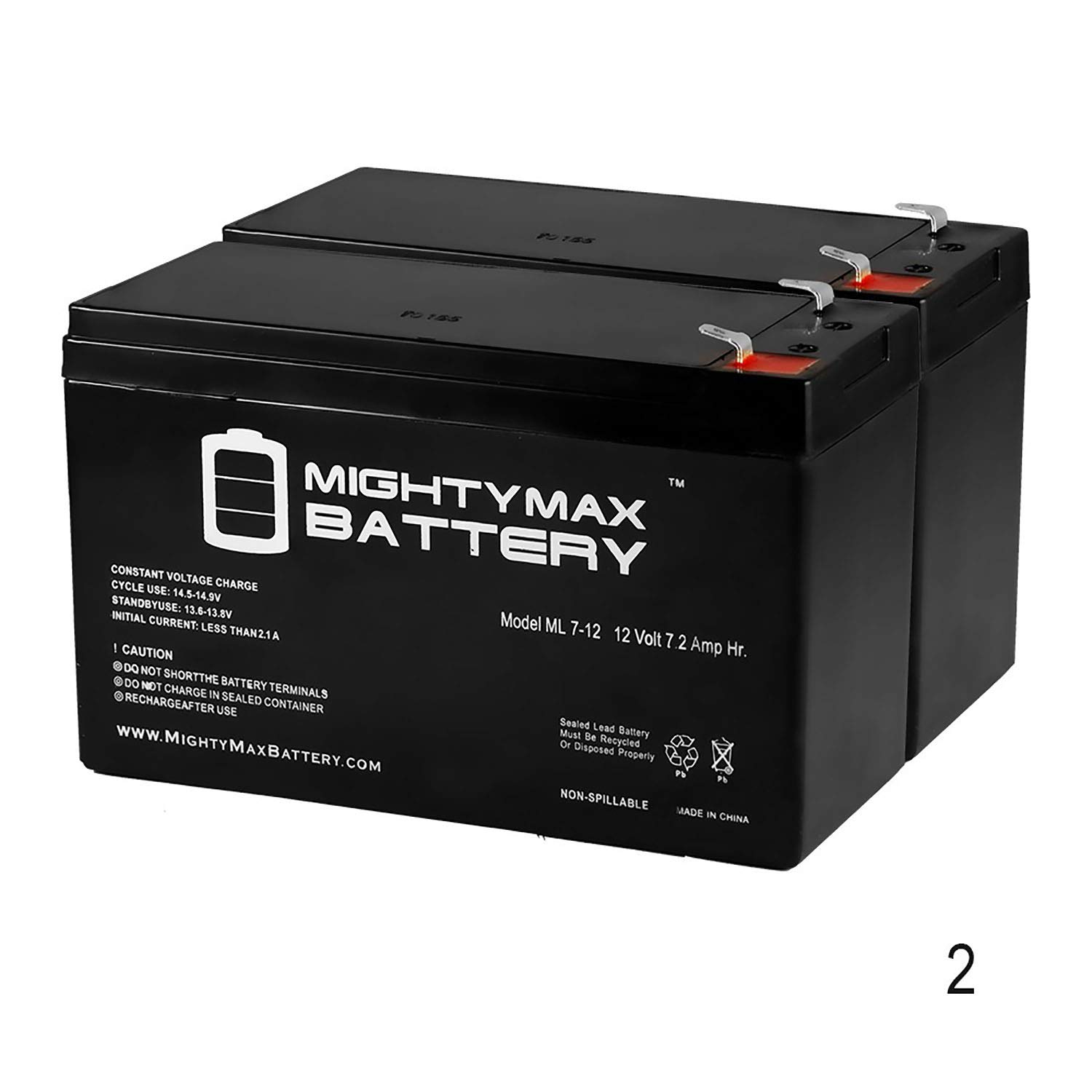 Mighty Max Battery 12V 7.2AH Battery for AutoPulse Z-10 Control Panel - 2 Pack Brand Product