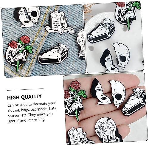 GALPADA 4 Pcs Broche De Caveira Exagerado Alfinete De Caveira Pinos De Broche De Caveira De Horror L