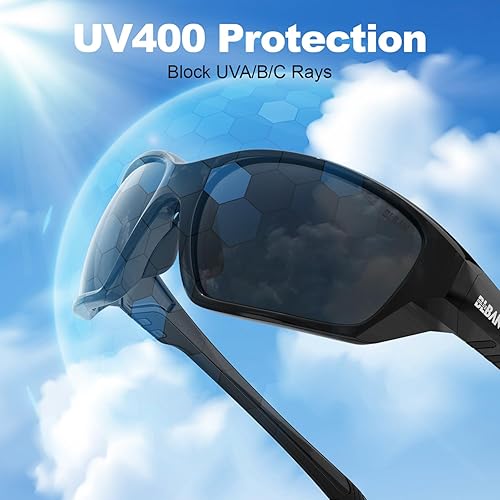Miniatura 4 de Gafas de sol polarizadas deportivas para hombres y mujeres, protección UV400, gafas de sol envolventes para pesca, conducción y correr