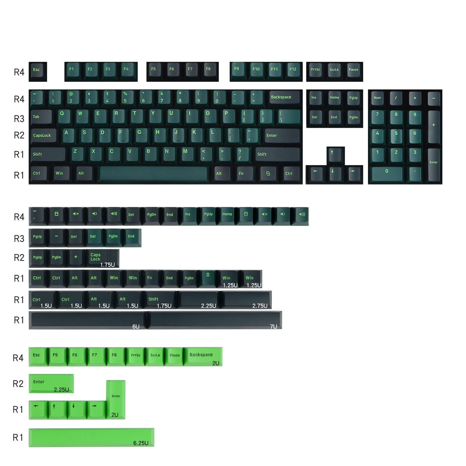 Amazon | ゲーミングキーキャップセット ダブルショット PBT キー 
