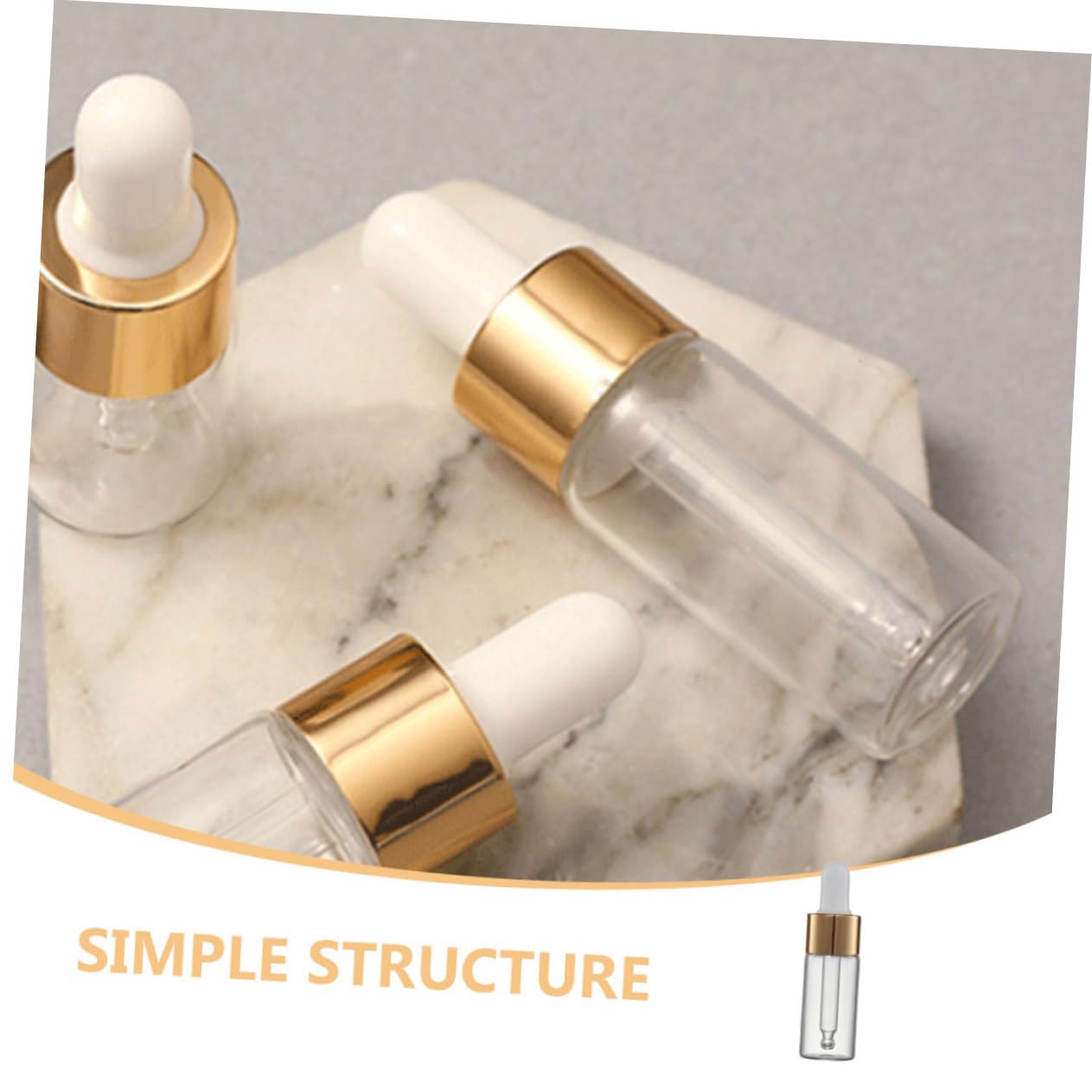 minkissy Juego De 5 Frascos Cuentagotas Exquisitos Multiusos De Vidrio Para 10 Unidades X 5