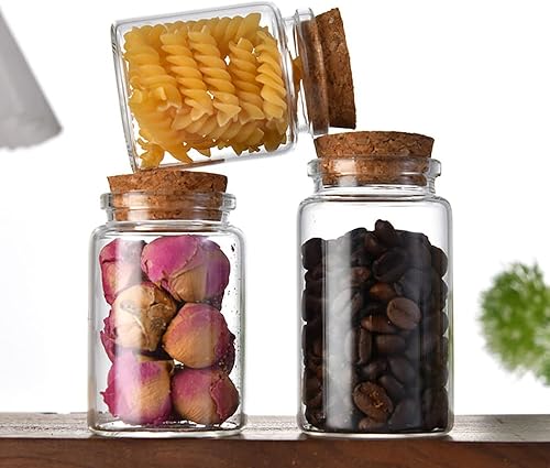 Miniatura 5 de Danmu Mini botellas de vidrio de 1.7 fl oz, mini botellas, frascos con tapones de corcho de madera, botellas de deseos, botellas de mensaje para