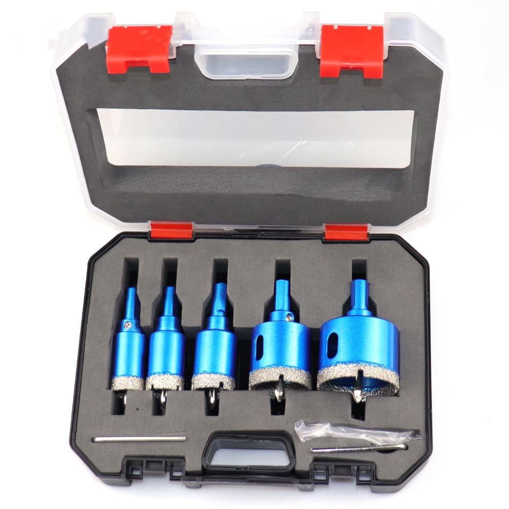 Set di 8 punte da trapano rivestite diamantate da 6-45 mm per piastrelle in ceramica con punta di posizione per vetro marmo granito pietra porcellana,8PCS 6,45mm