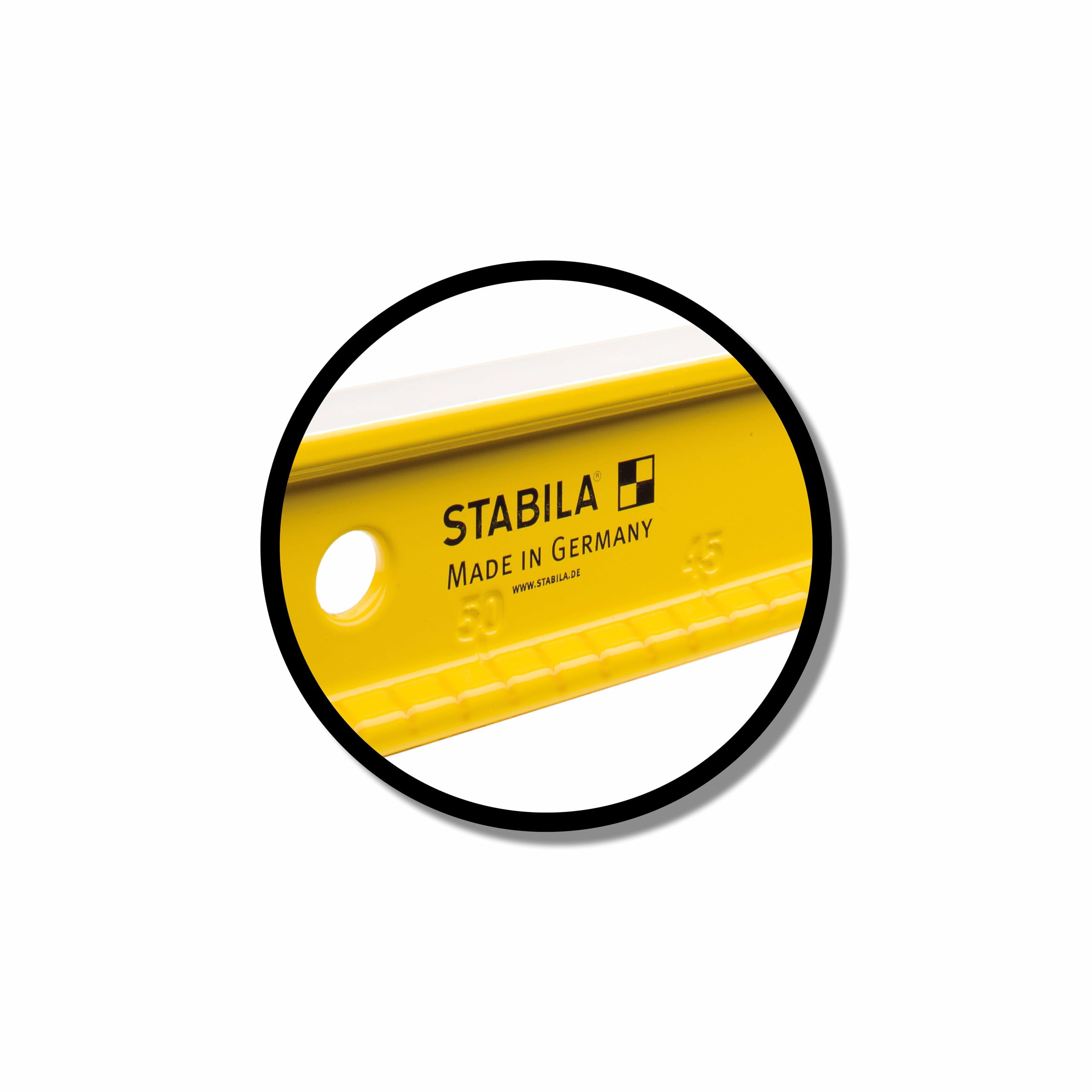 STABILA Niveau à bulle Type 82 S, 80 cm, en fonte d'aluminium, graduation métrique 1 fiole horizontale & 1 verticale 2 poignées, Made in Germany